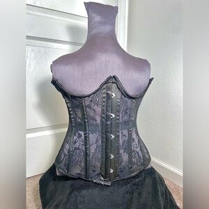 Lavish by Daisy Corsets Elegant Black Lace Underbust Cut Out Corset